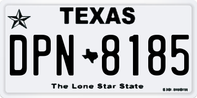 TX license plate DPN8185