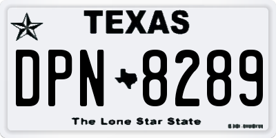 TX license plate DPN8289