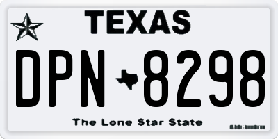 TX license plate DPN8298