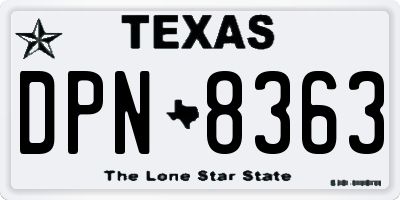 TX license plate DPN8363