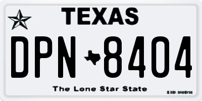 TX license plate DPN8404