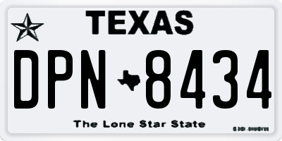TX license plate DPN8434