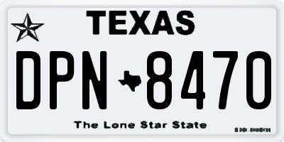 TX license plate DPN8470