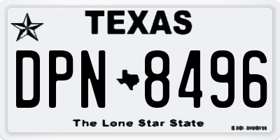 TX license plate DPN8496