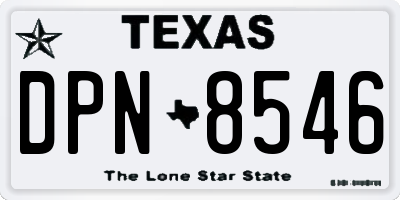 TX license plate DPN8546