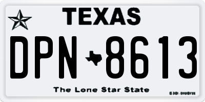 TX license plate DPN8613