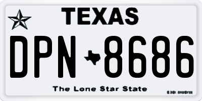 TX license plate DPN8686