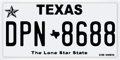 TX license plate DPN8688
