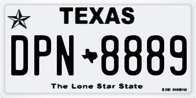TX license plate DPN8889