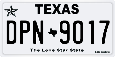 TX license plate DPN9017