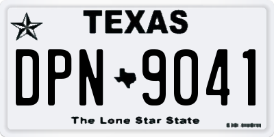 TX license plate DPN9041