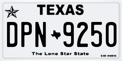 TX license plate DPN9250