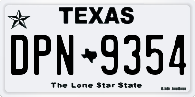 TX license plate DPN9354