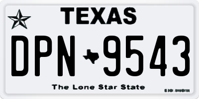 TX license plate DPN9543