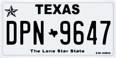 TX license plate DPN9647