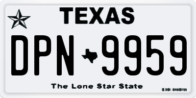 TX license plate DPN9959