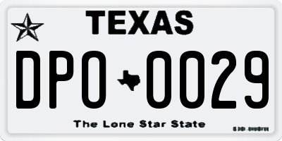TX license plate DPO0029