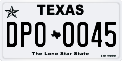 TX license plate DPO0045