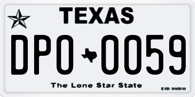 TX license plate DPO0059
