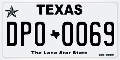 TX license plate DPO0069