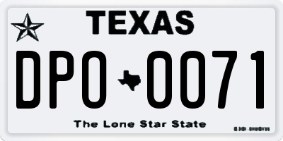 TX license plate DPO0071