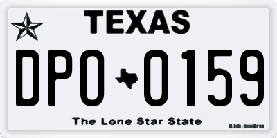 TX license plate DPO0159