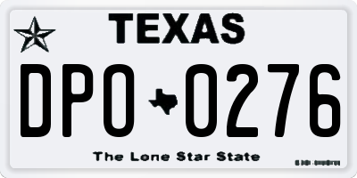 TX license plate DPO0276