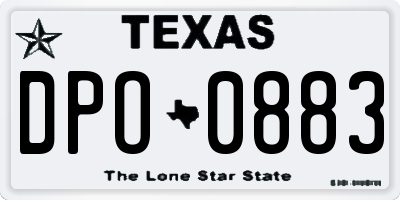 TX license plate DPO0883