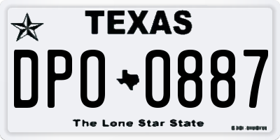 TX license plate DPO0887