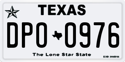 TX license plate DPO0976