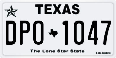 TX license plate DPO1047