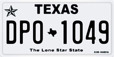 TX license plate DPO1049