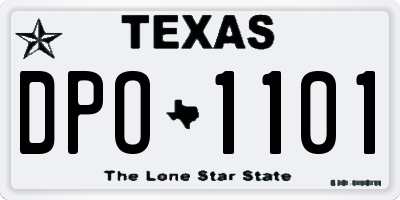TX license plate DPO1101