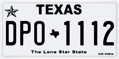 TX license plate DPO1112