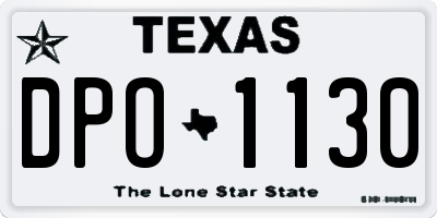TX license plate DPO1130