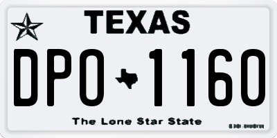 TX license plate DPO1160