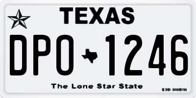 TX license plate DPO1246