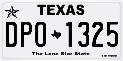 TX license plate DPO1325