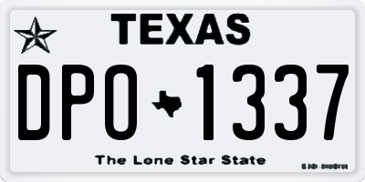 TX license plate DPO1337
