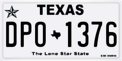 TX license plate DPO1376
