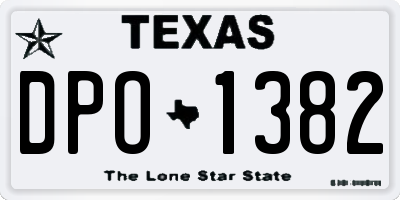 TX license plate DPO1382