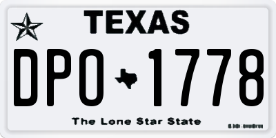 TX license plate DPO1778