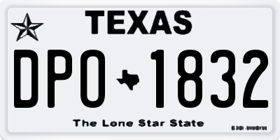 TX license plate DPO1832