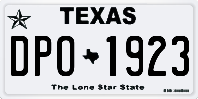 TX license plate DPO1923