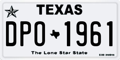 TX license plate DPO1961