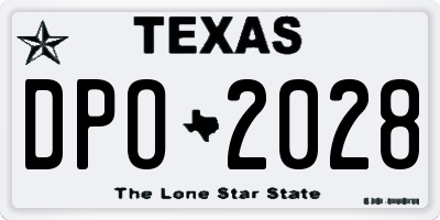 TX license plate DPO2028