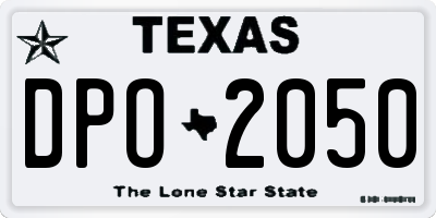 TX license plate DPO2050