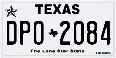 TX license plate DPO2084