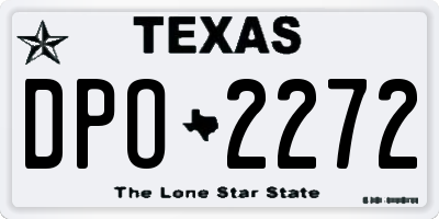 TX license plate DPO2272
