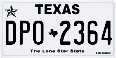 TX license plate DPO2364
